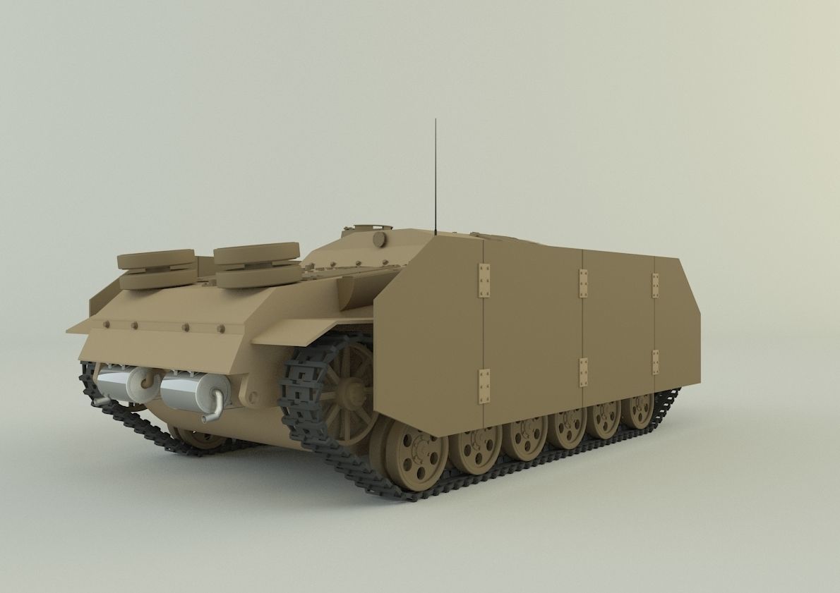 Stug III G tank military vehicle 3D model_4