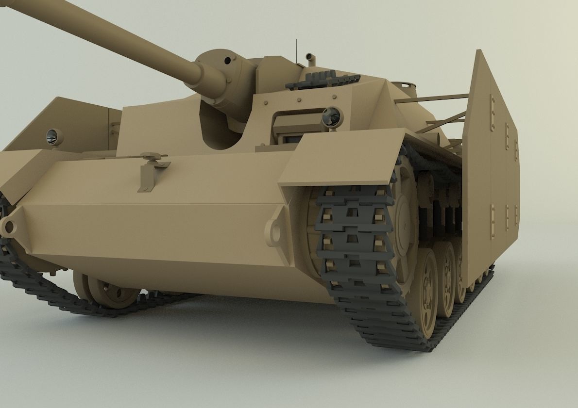 Stug III G tank military vehicle 3D model_7