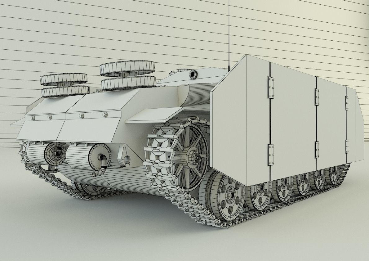 Stug III G tank military vehicle 3D model_12