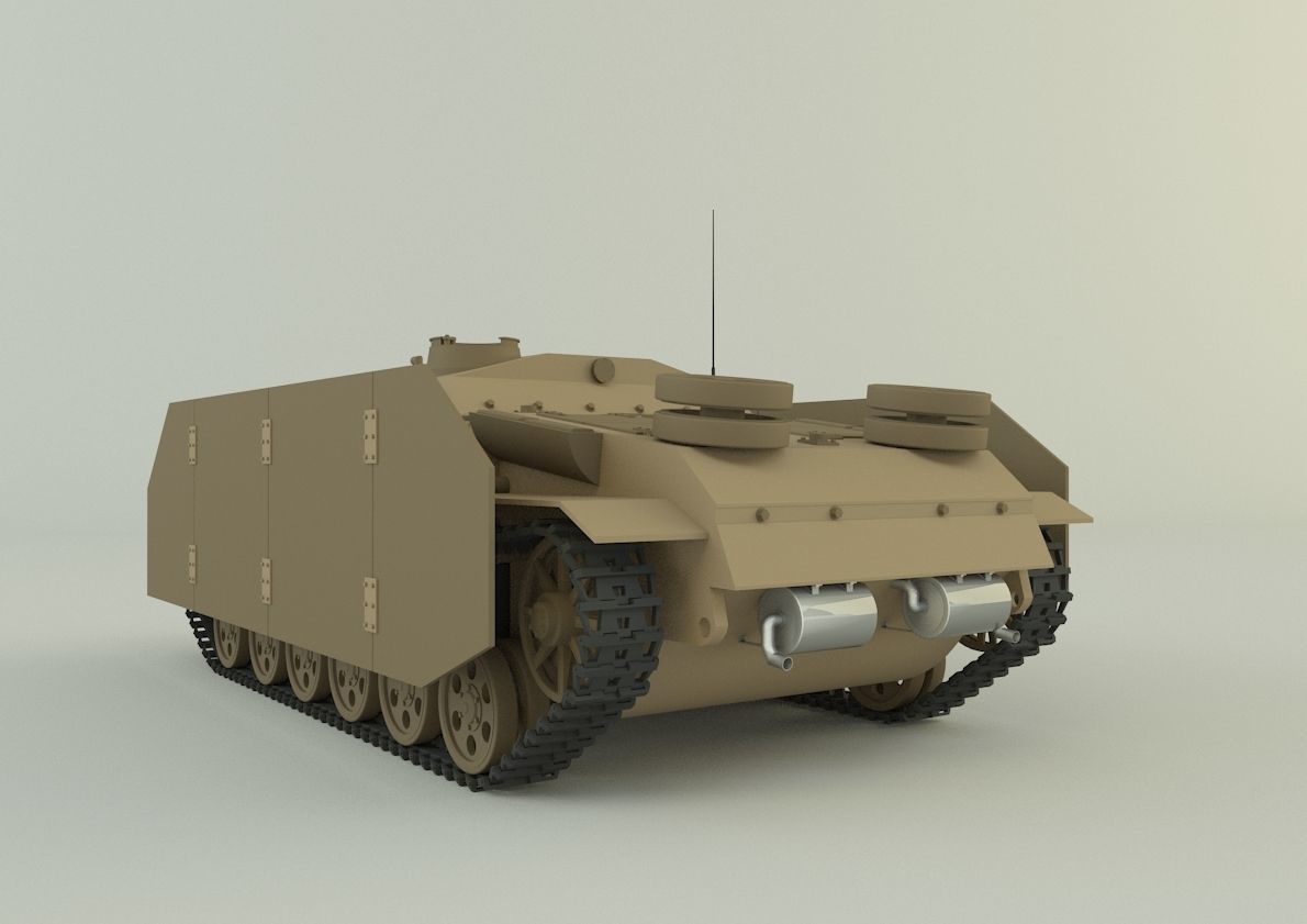 Stug III G tank military vehicle 3D model_5
