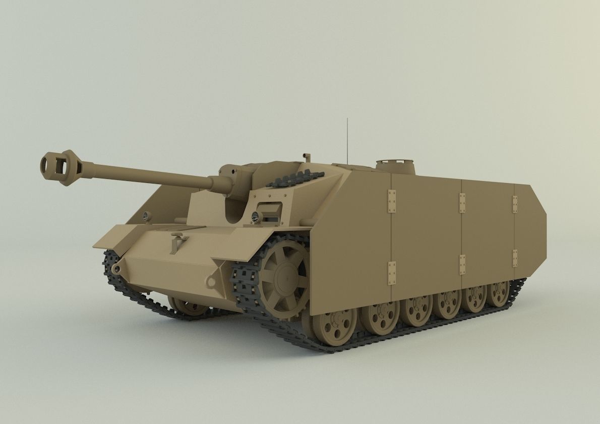 Stug III G tank military vehicle 3D model_3