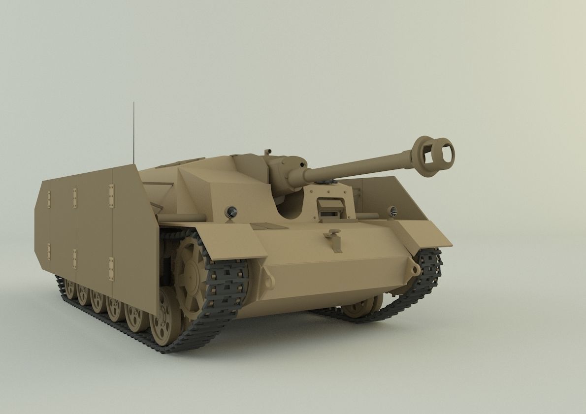 Stug III G tank military vehicle 3D model_1