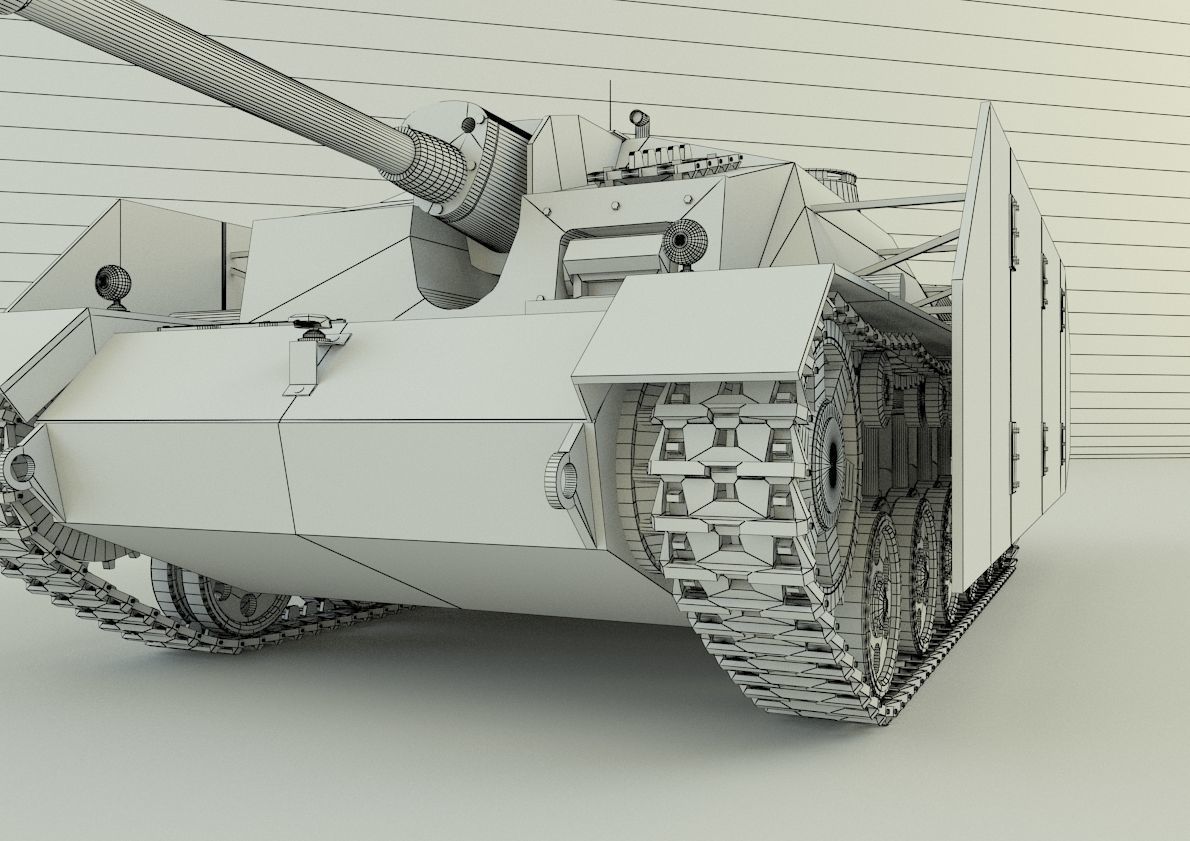 Stug III G tank military vehicle 3D model_10