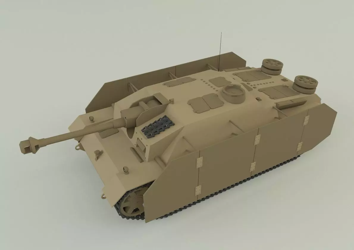 Stug III G tank military vehicle 3D model_0