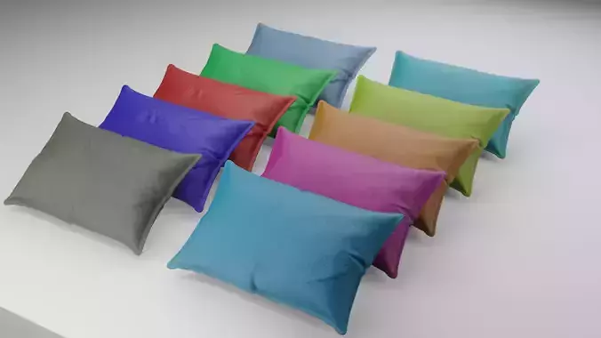 Silk Textured Cushion 3D Model 