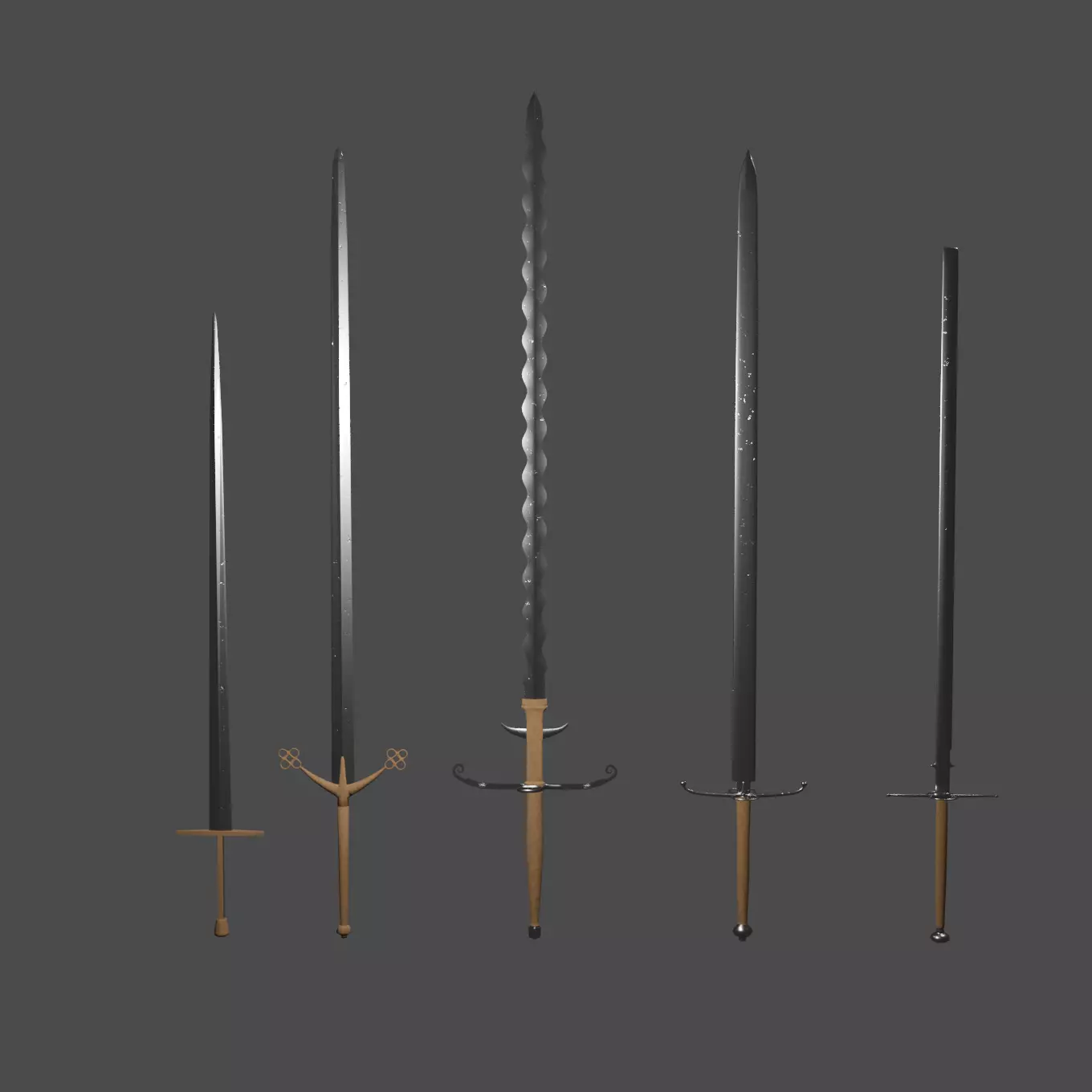  Two Handed Swords 3D model_0