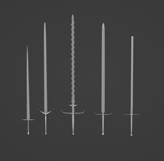  Two Handed Swords 3D model_7