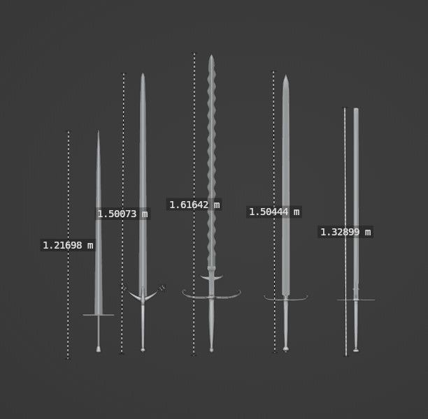  Two Handed Swords 3D model_8