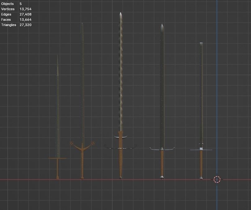  Two Handed Swords 3D model_11