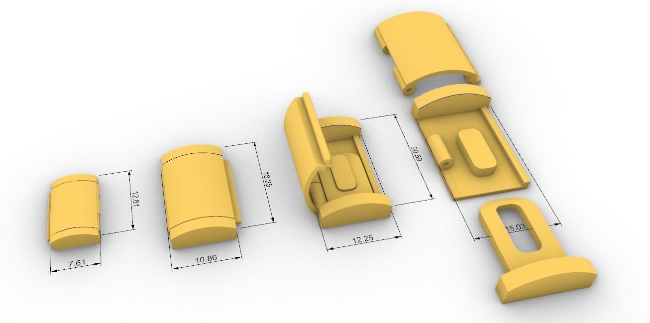 chain clasp Broche para cadena brooch clip 3D print model_2