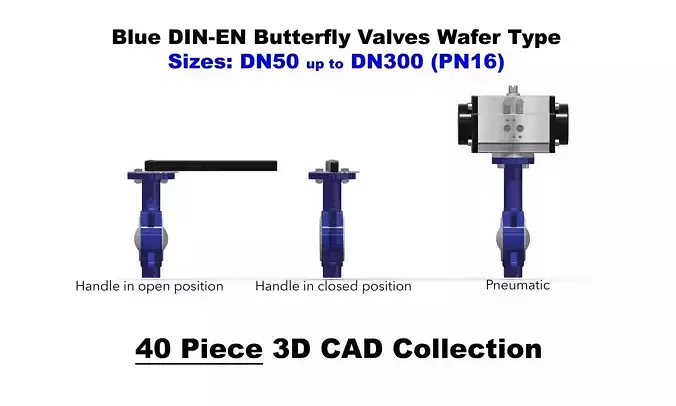 DIN-EN Butterfly Valves -Wafer Type - Blue