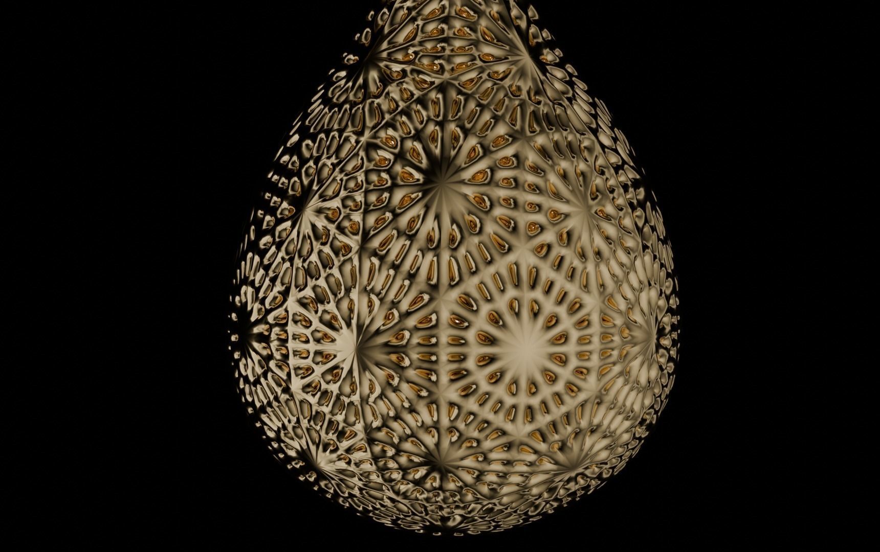 snowflake drop lattice earring 3D print model_1