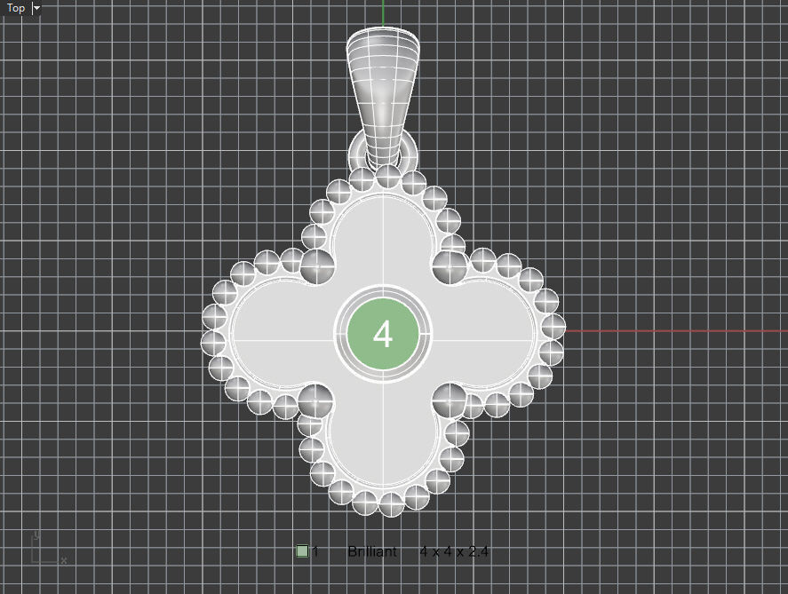 Cross pendant with gem enamel ready 3D print model_12