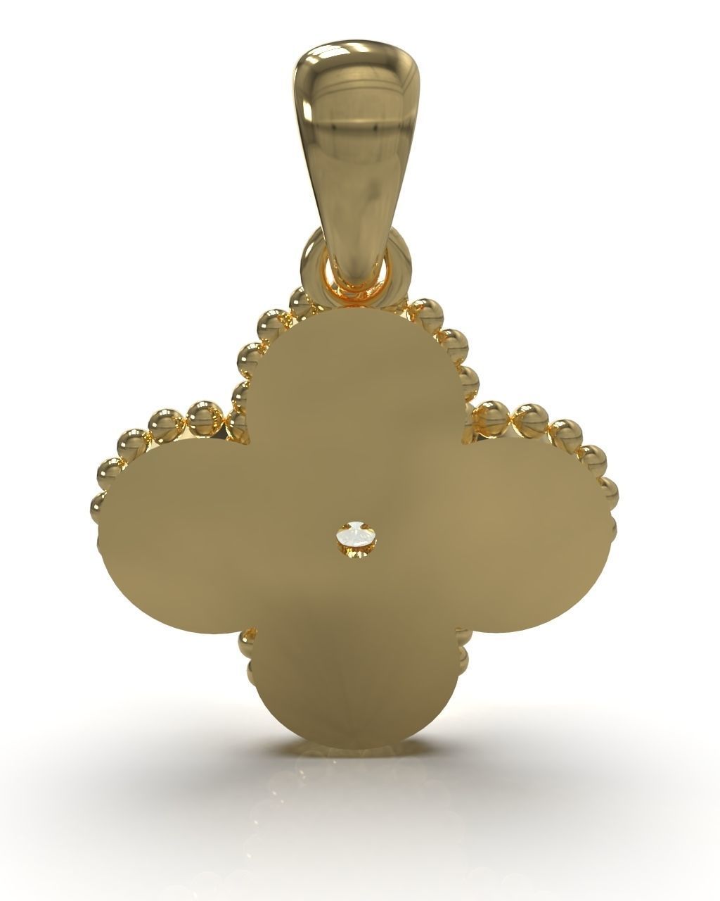 Cross pendant with gem enamel ready 3D print model_7