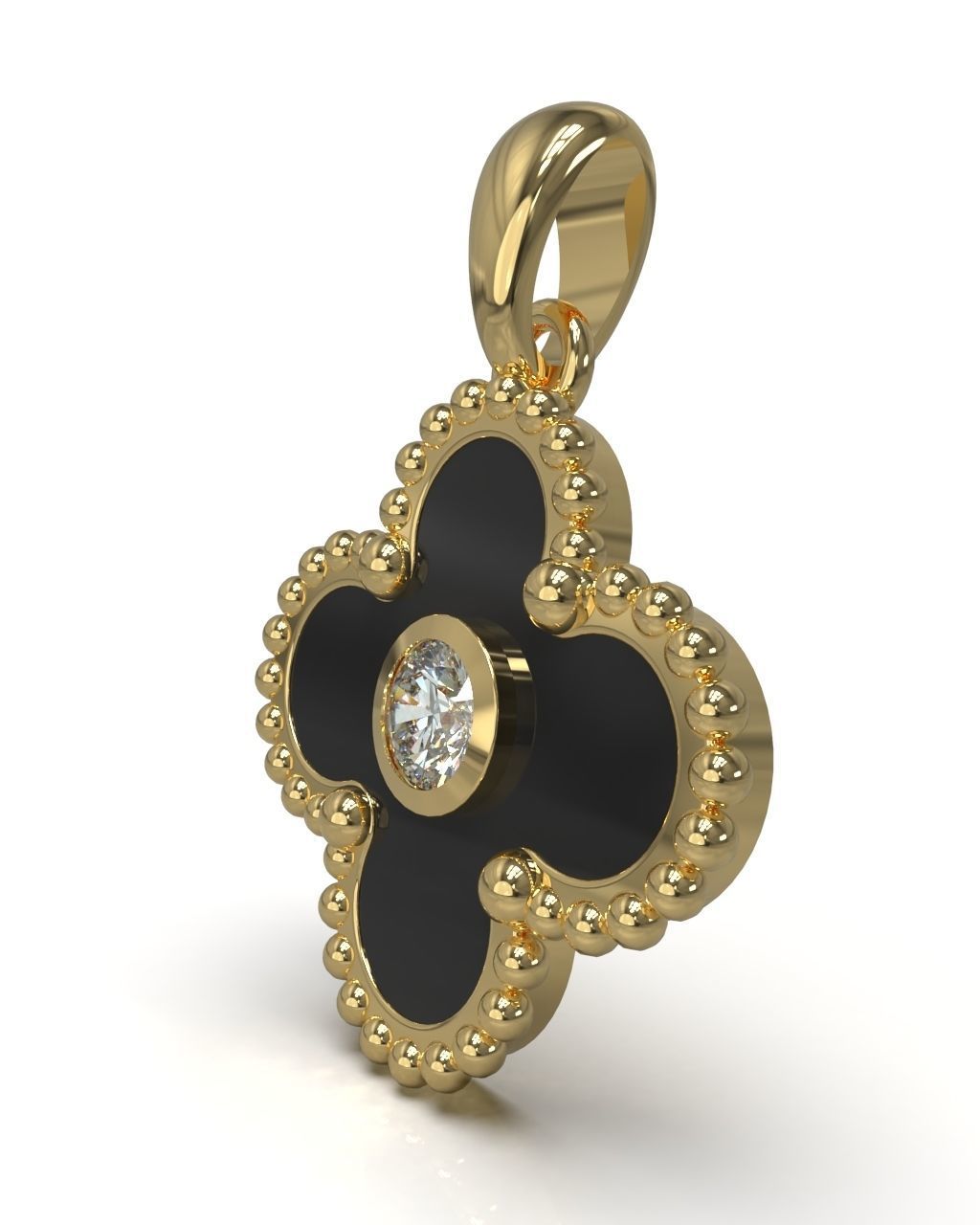 Cross pendant with gem enamel ready 3D print model_8