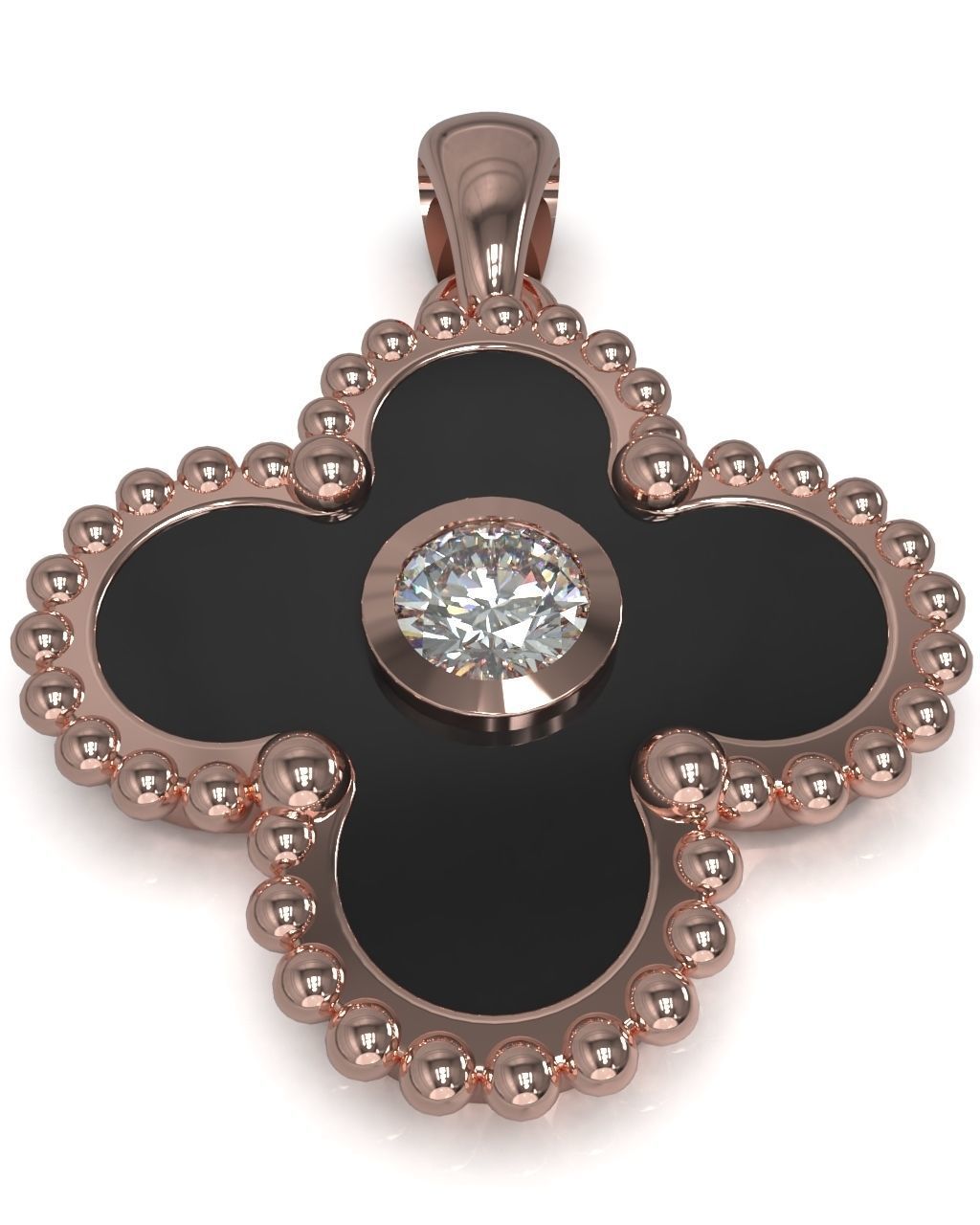 Cross pendant with gem enamel ready 3D print model_5