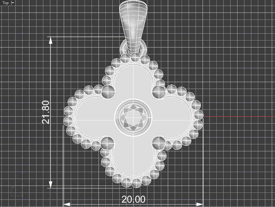 Cross pendant with gem enamel ready 3D print model_11