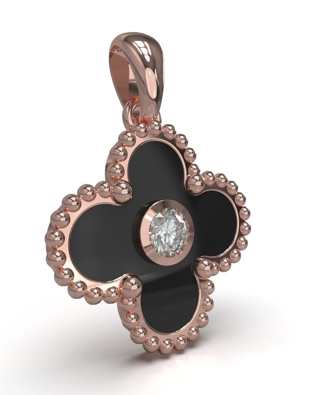 Cross pendant with gem enamel ready 3D print model_10