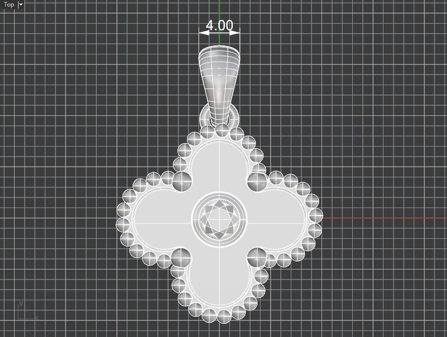 Cross pendant with gem enamel ready 3D print model_15