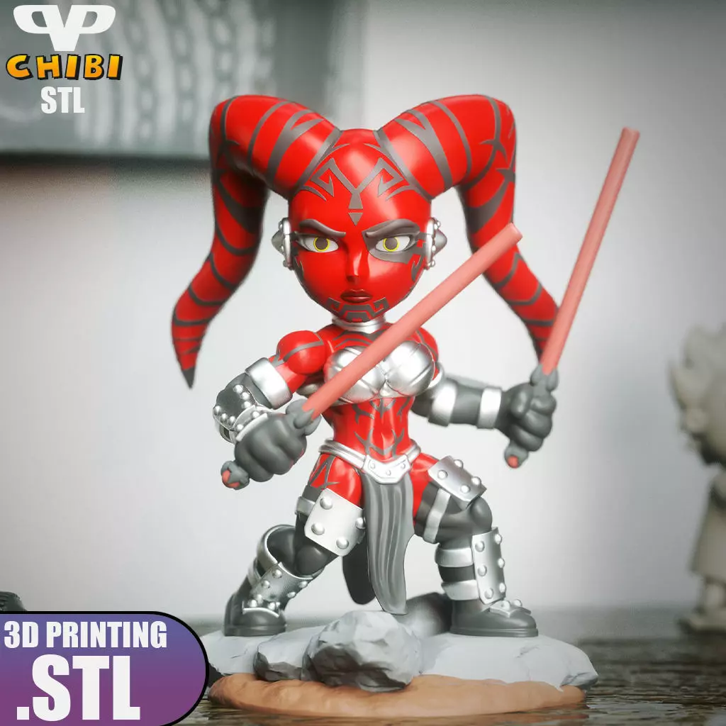 Darth Talon Chibi STL for 3D Printing ChibiSTL 3DXM 3D print model_0