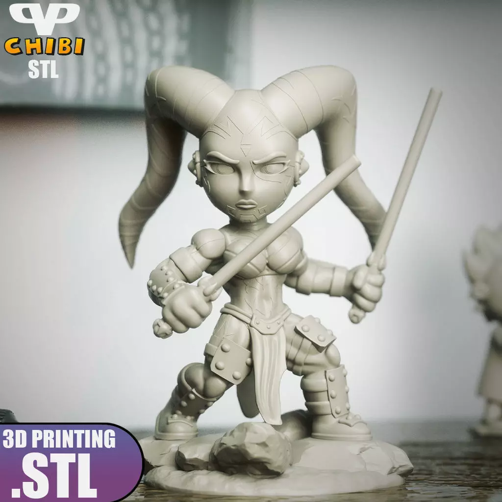 Darth Talon Chibi STL for 3D Printing ChibiSTL 3DXM 3D print model_3
