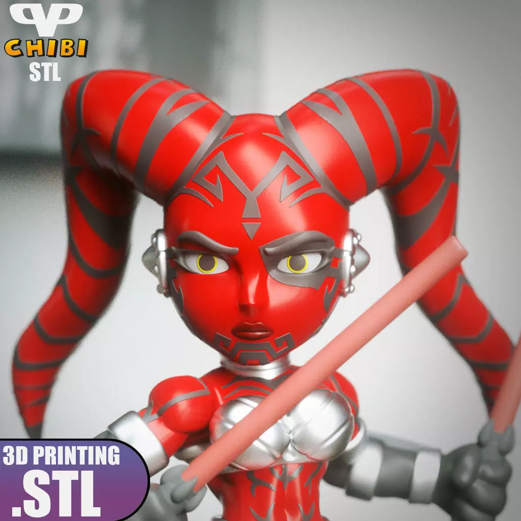 Darth Talon Chibi STL for 3D Printing ChibiSTL 3DXM 3D print model_1