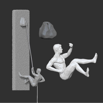 Climber statue wall hanging ornament 3D print model_3