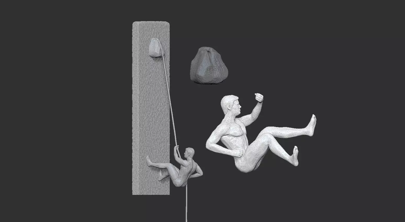 Climber statue wall hanging ornament 3D print model_0