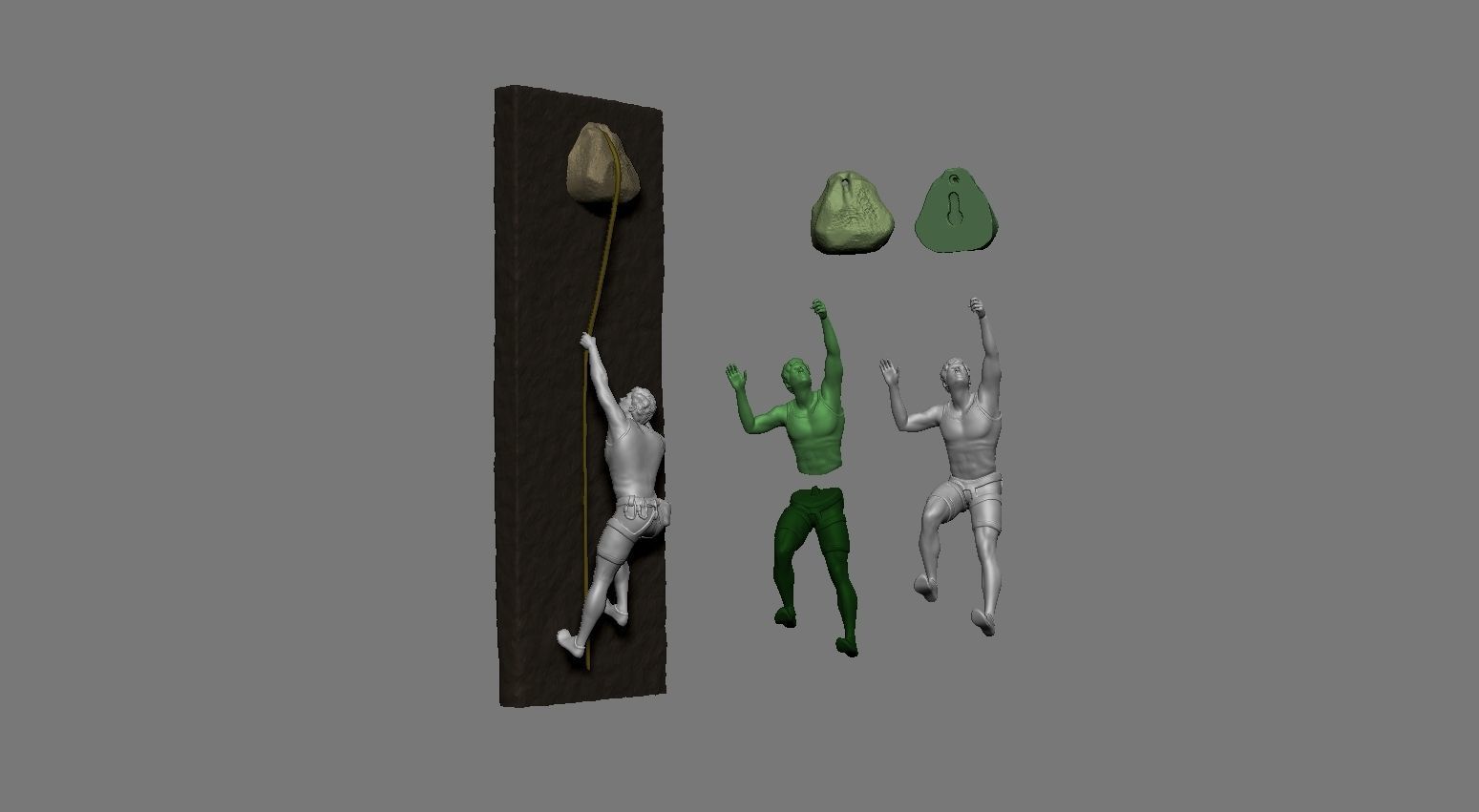 Climber statue wall hanging ornament model 3 3D print model_1