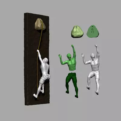 Climber statue wall hanging ornament model 3 3D print model_0