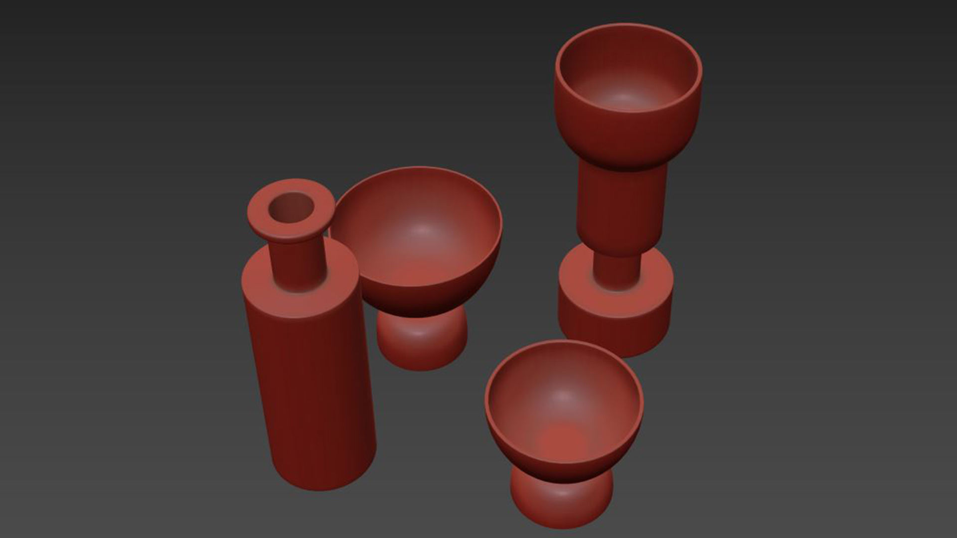 Black and white vase set by Ettore Sottsass 3D model_5