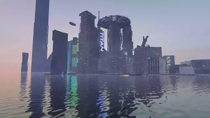 Futuristic City - Ocean City 3D model