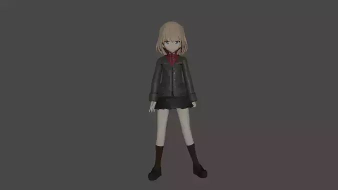 Katyusha 3d model girls und panzer Free low-poly 3D model