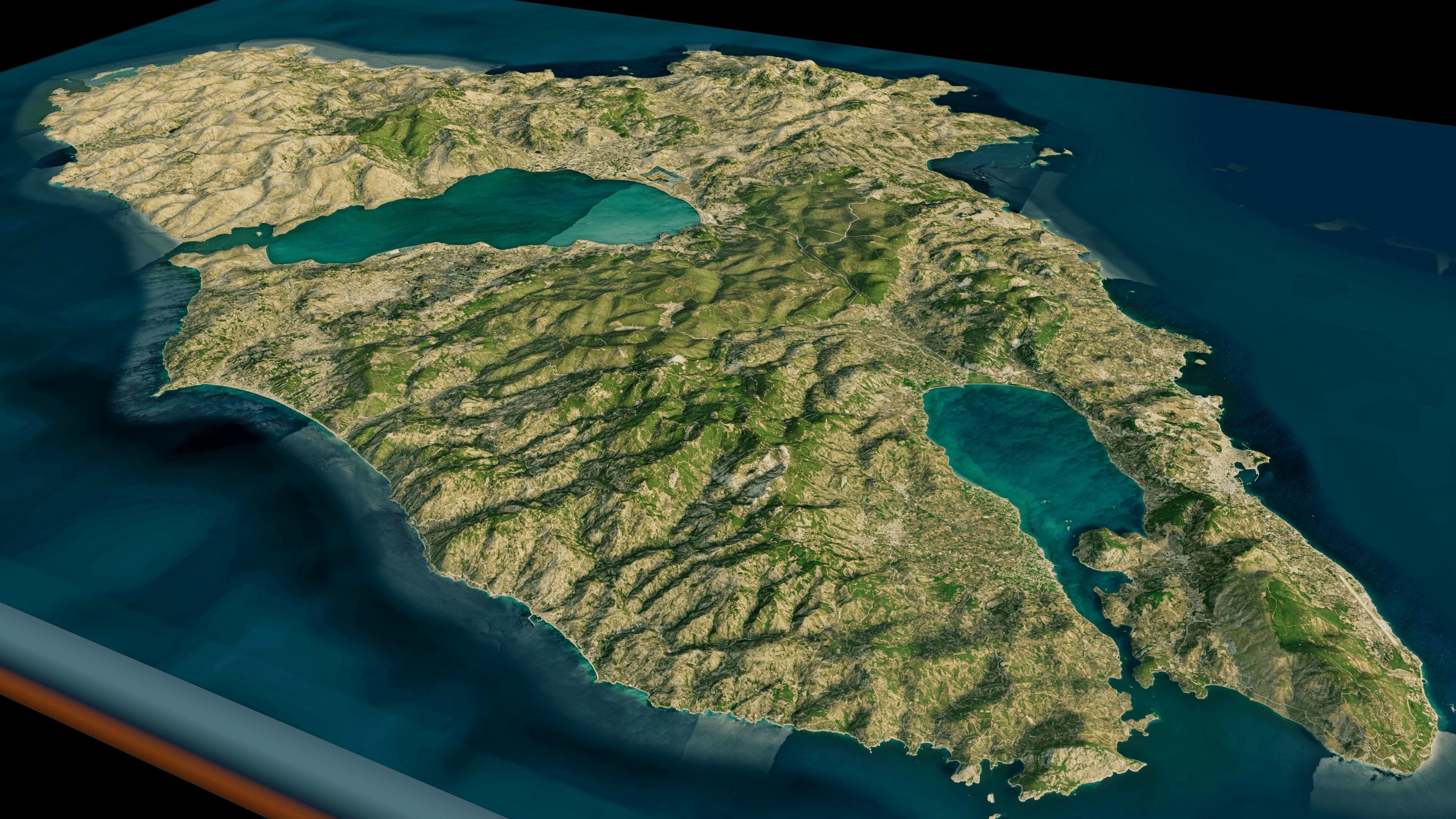 Lesbos Island full 3d model terrain Low-poly 3D model_6