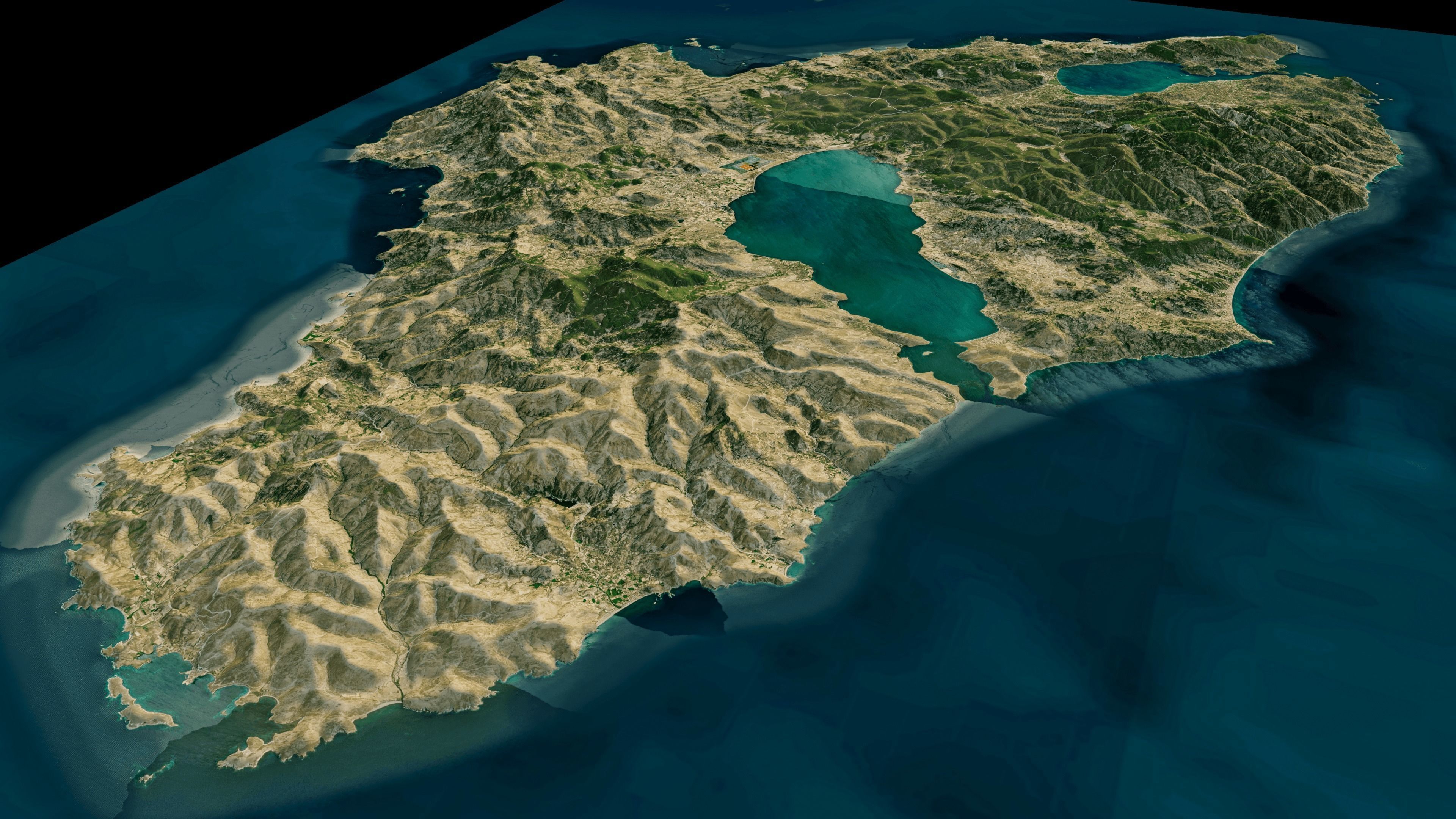 Lesbos Island full 3d model terrain Low-poly 3D model_4