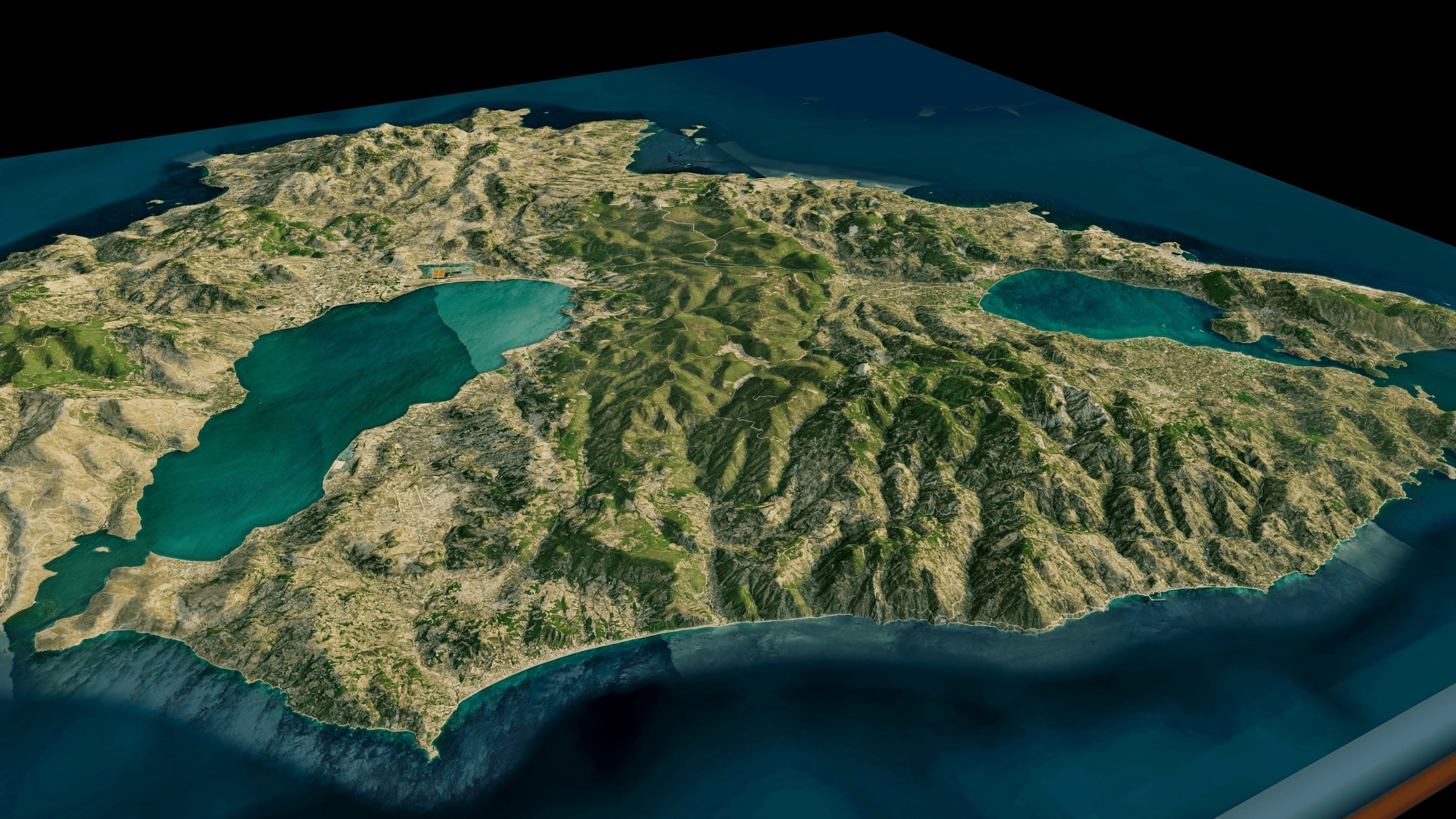 Lesbos Island full 3d model terrain Low-poly 3D model_2
