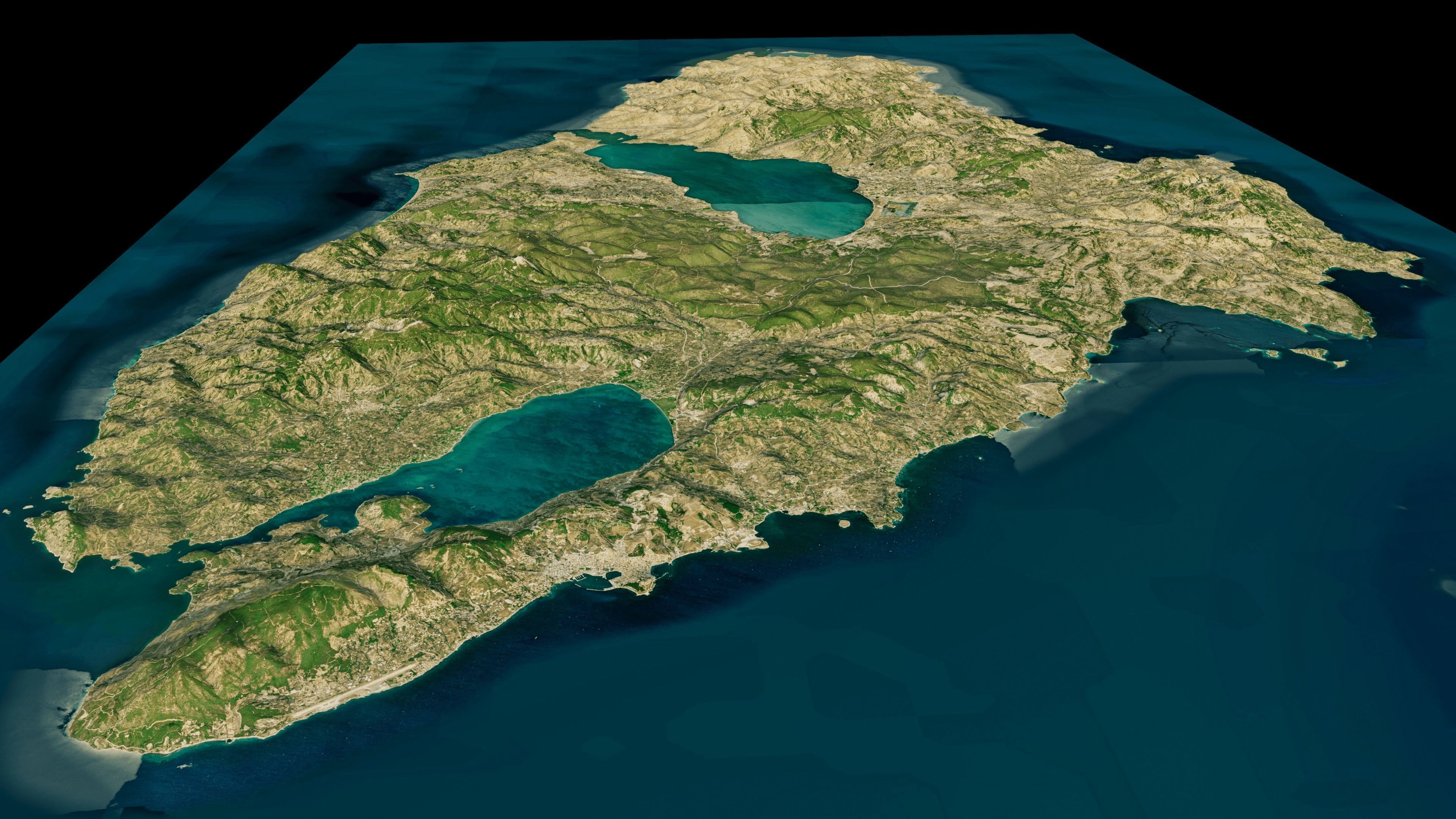 Lesbos Island full 3d model terrain Low-poly 3D model_3
