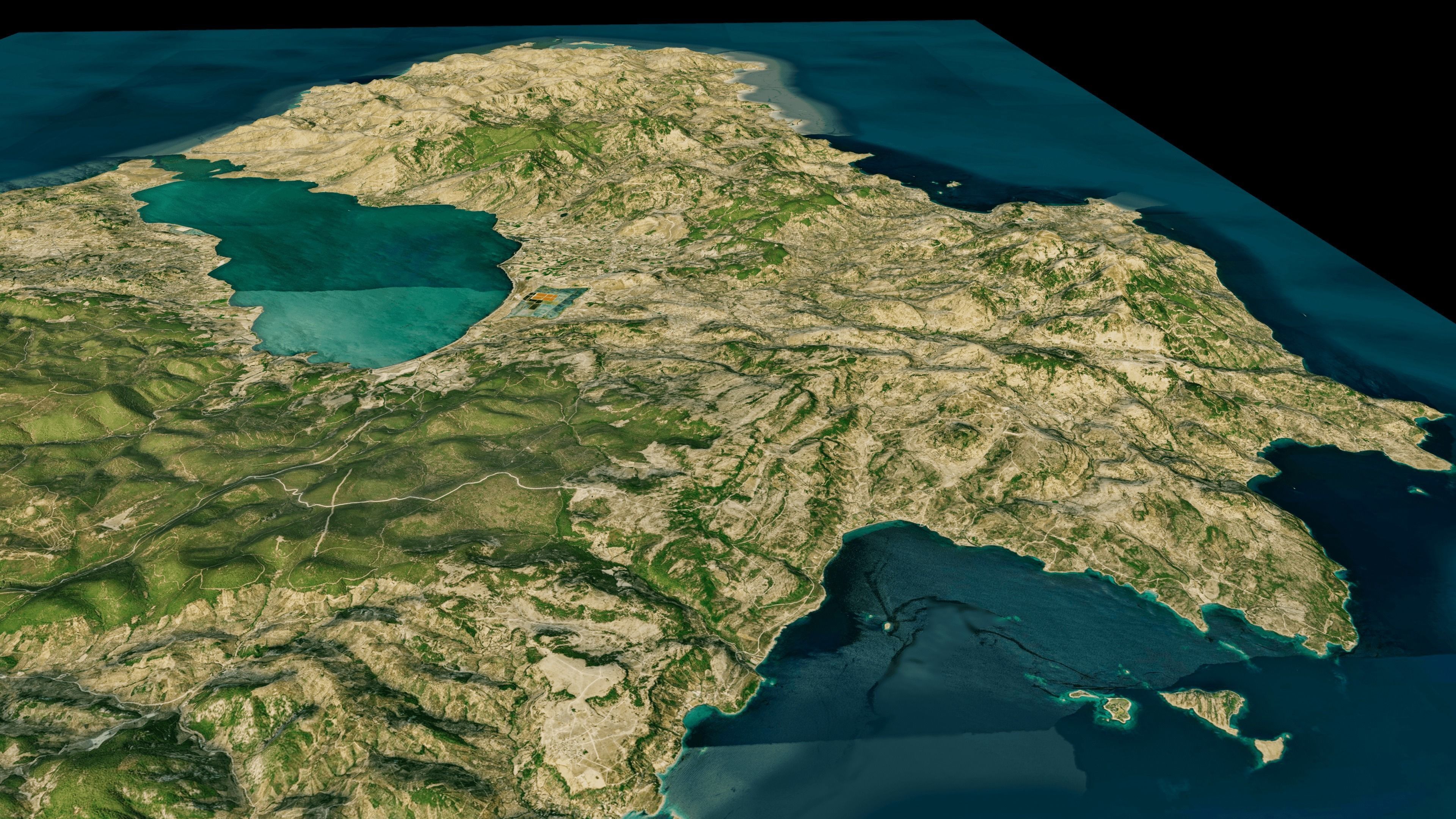 Lesbos Island full 3d model terrain Low-poly 3D model_11