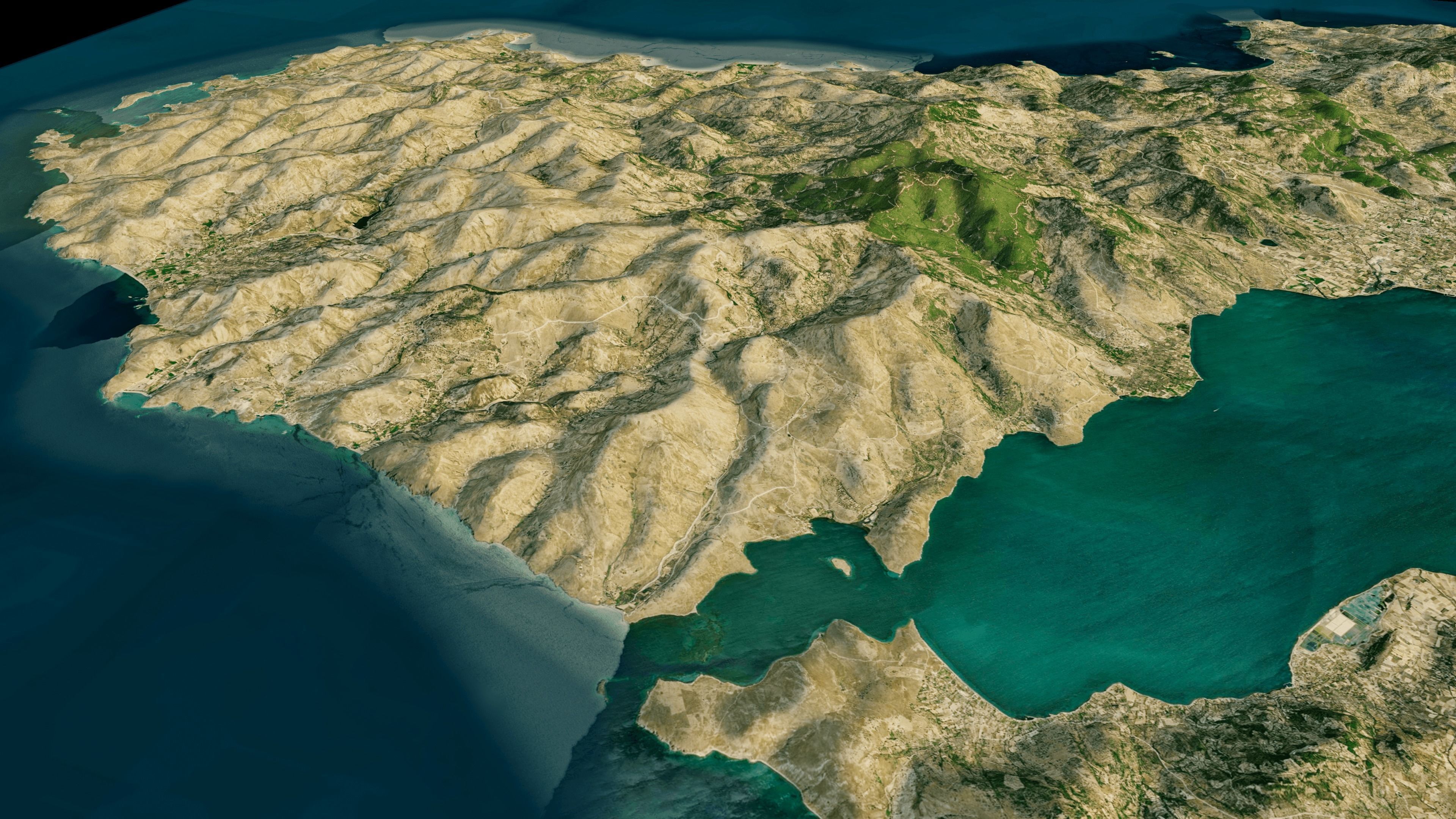 Lesbos Island full 3d model terrain Low-poly 3D model_8
