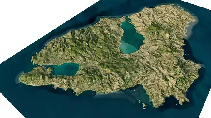 Lesbos Island full 3d model terrain