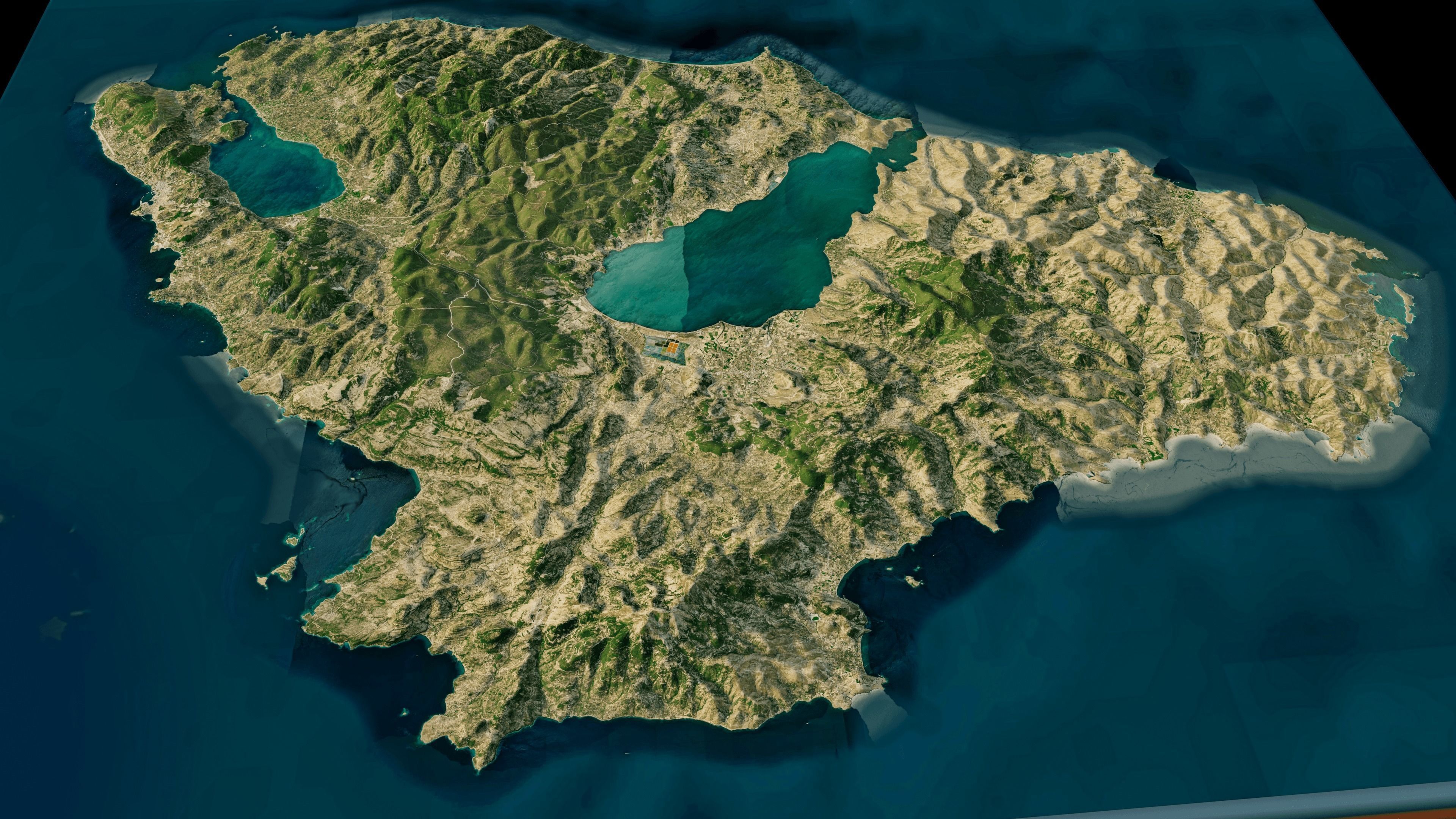 Lesbos Island full 3d model terrain Low-poly 3D model_7