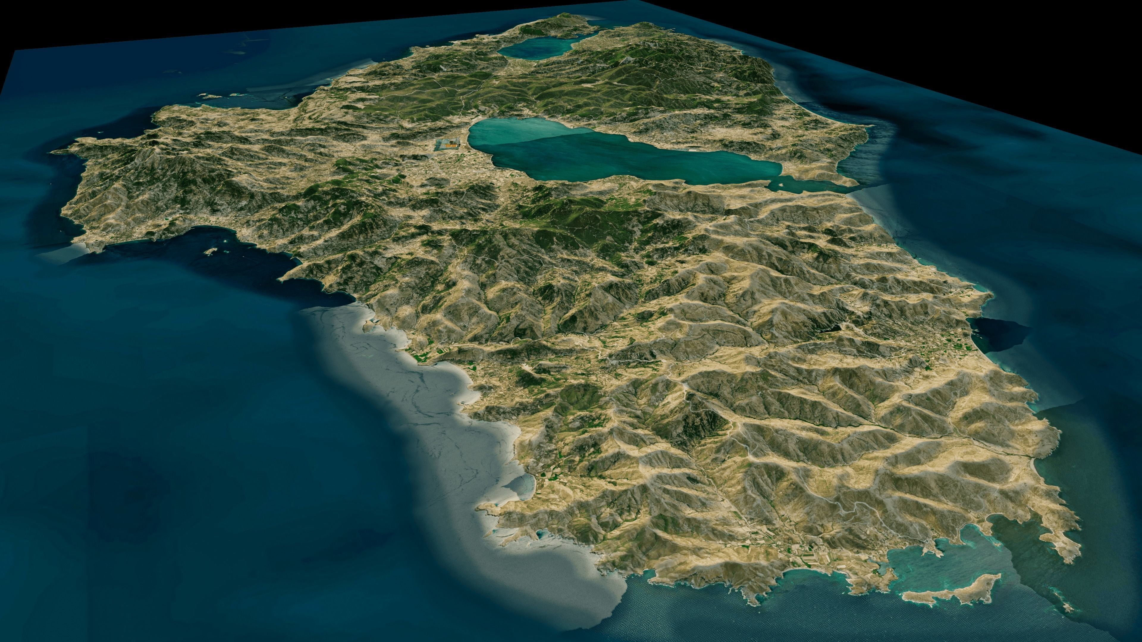 Lesbos Island full 3d model terrain Low-poly 3D model_5