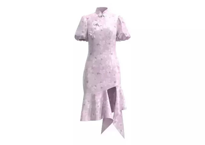 Pink Floral Cheongsam