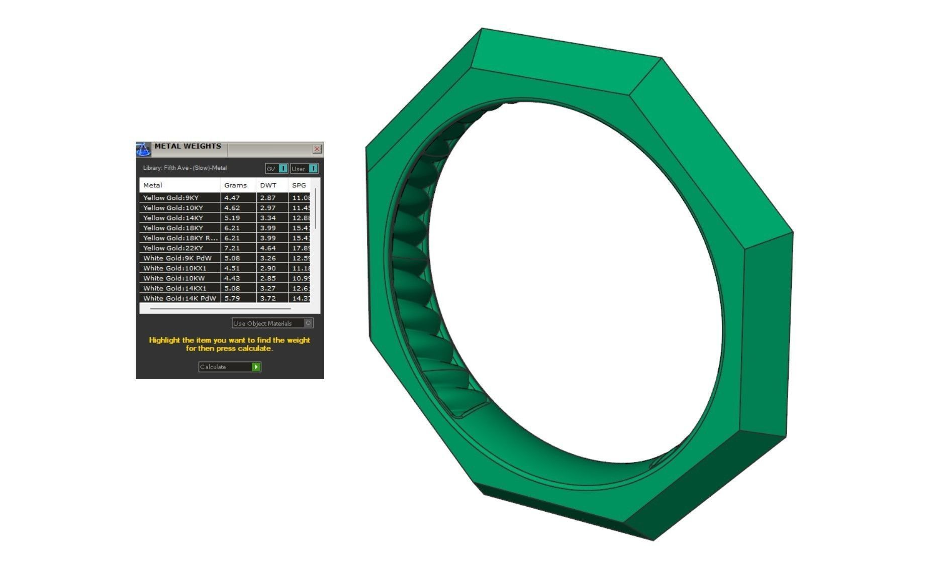 Full facet gold ring 3D print model_7