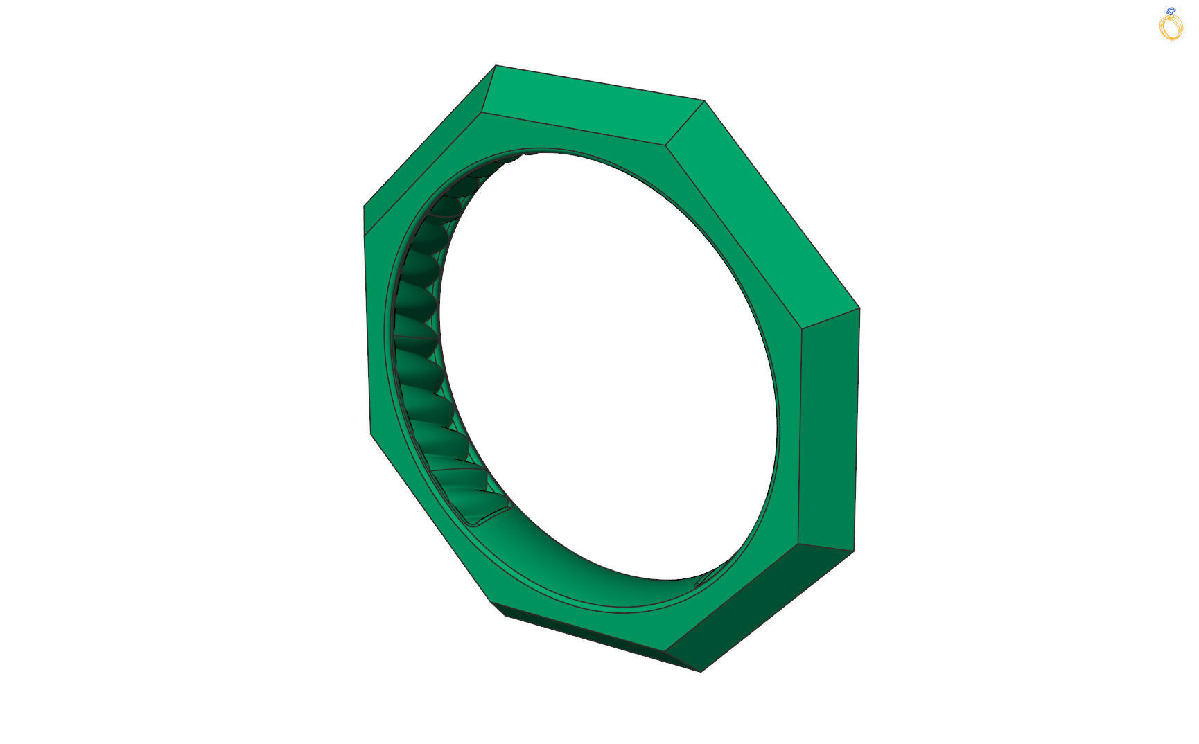 Full facet gold ring 3D print model_1