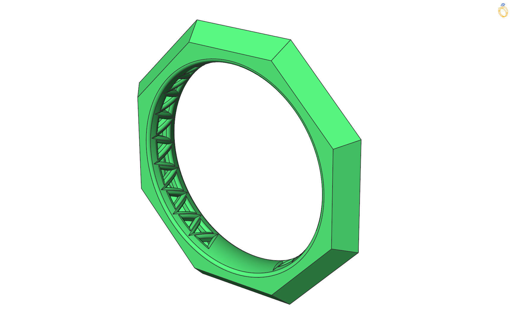 Full facet gold ring 3D print model_2