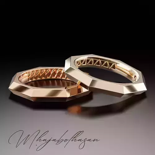 Full facet gold ring