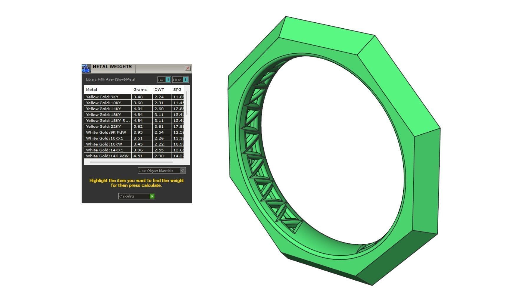 Full facet gold ring 3D print model_6