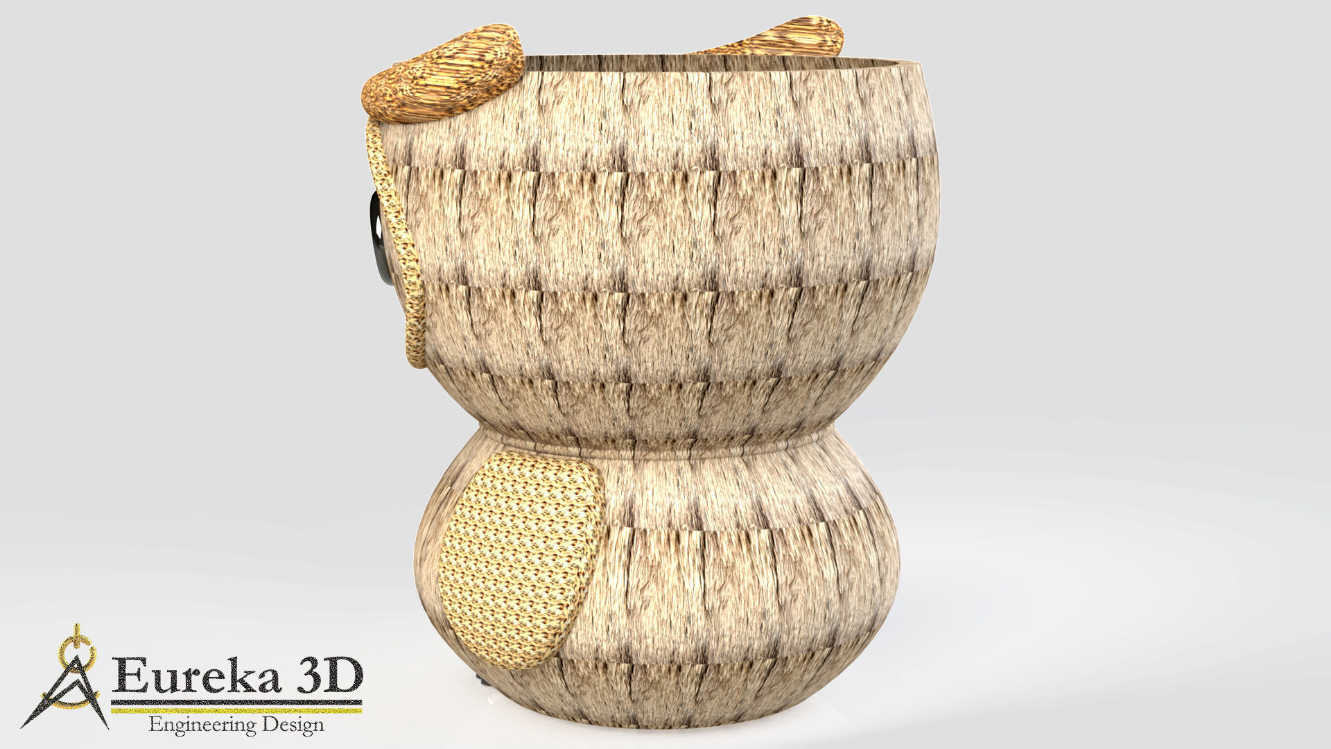 Owl flowerpot 3D print model_3