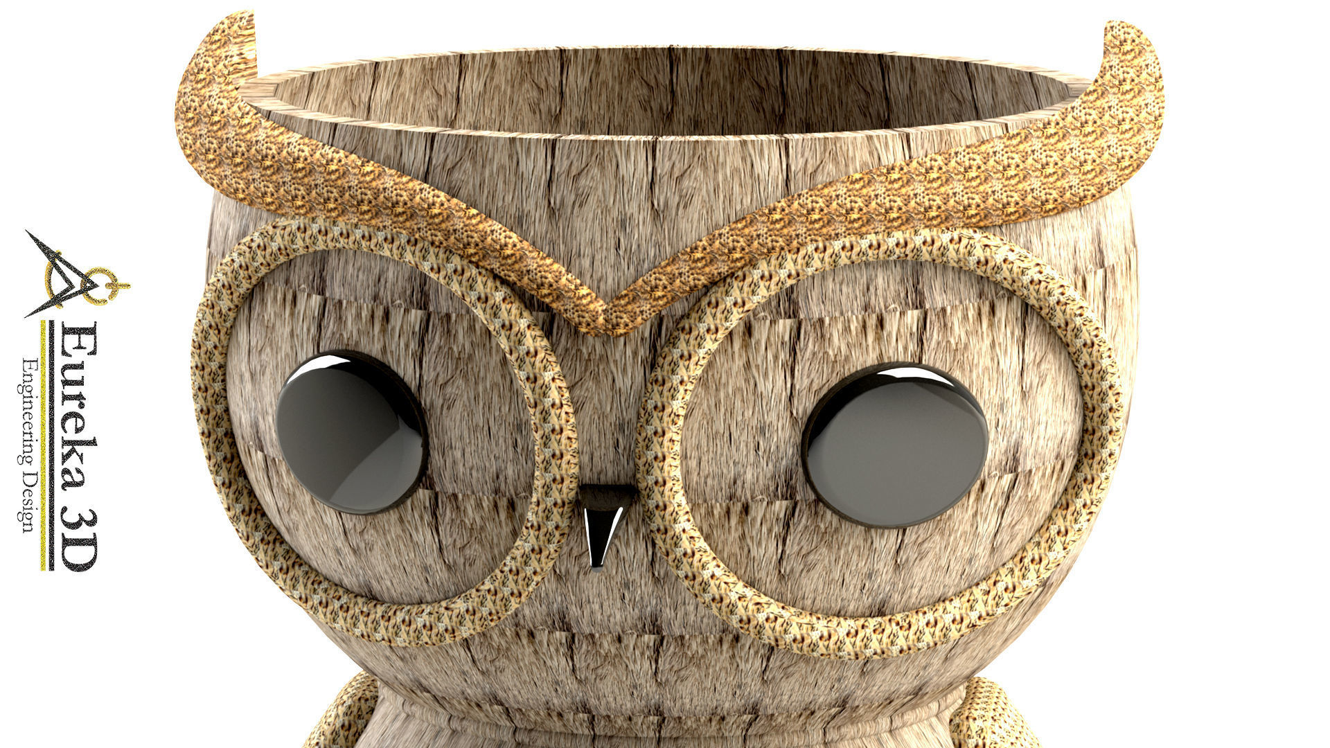 Owl flowerpot 3D print model_7